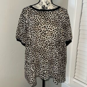 Torrid Leopard Print Sheer High Low Top